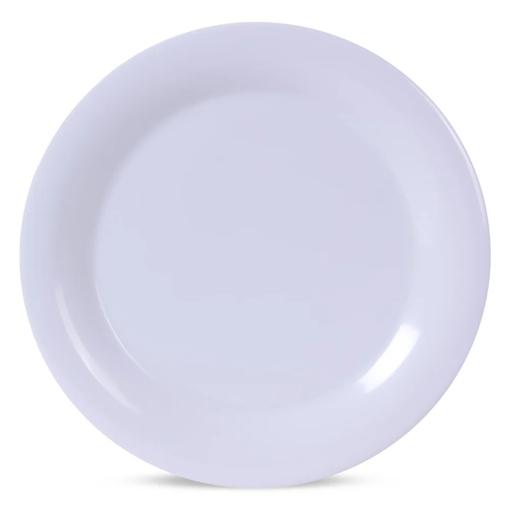 Yanco MS-109WT 9 Inch Narrow Rim Plate Dishwasher Safe Melamine White