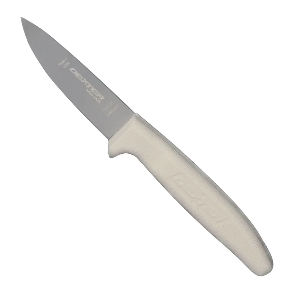 Dexter Russell S151-PCP 3.5" Sani-Safe Vegetable Utility Knife with White Handle
