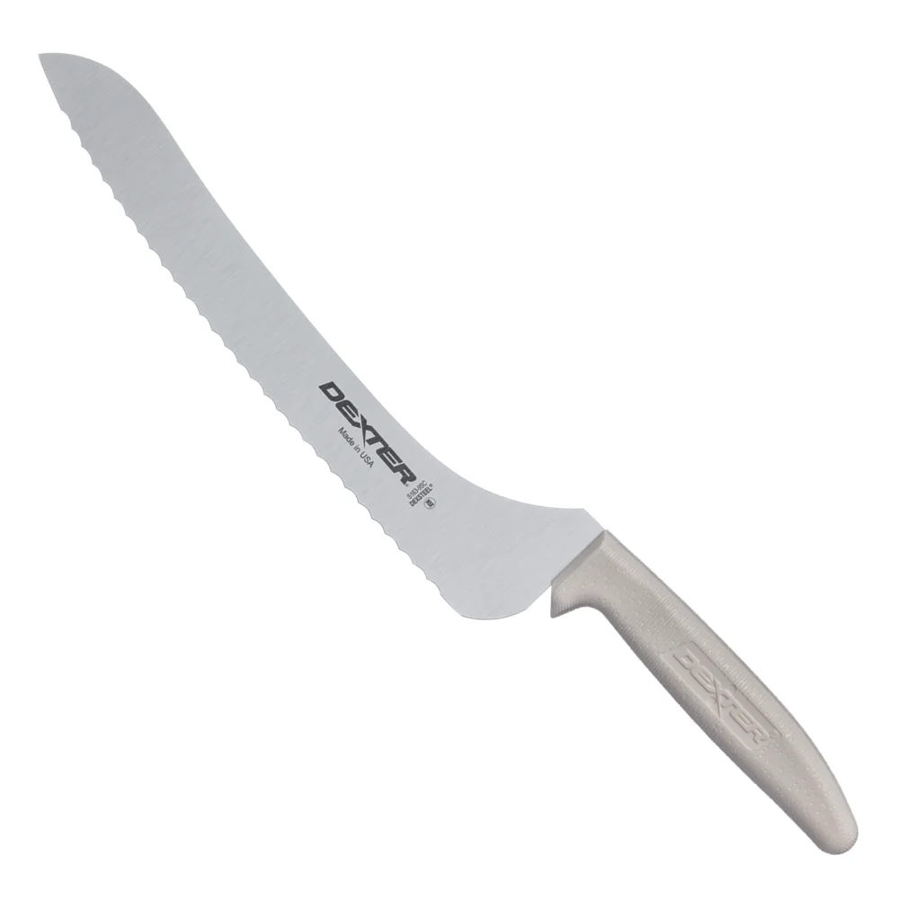 Dexter Russell  S163-9SC-PCP 9" Sani-Safe Offset Bread Sandwich Knife with White Handle