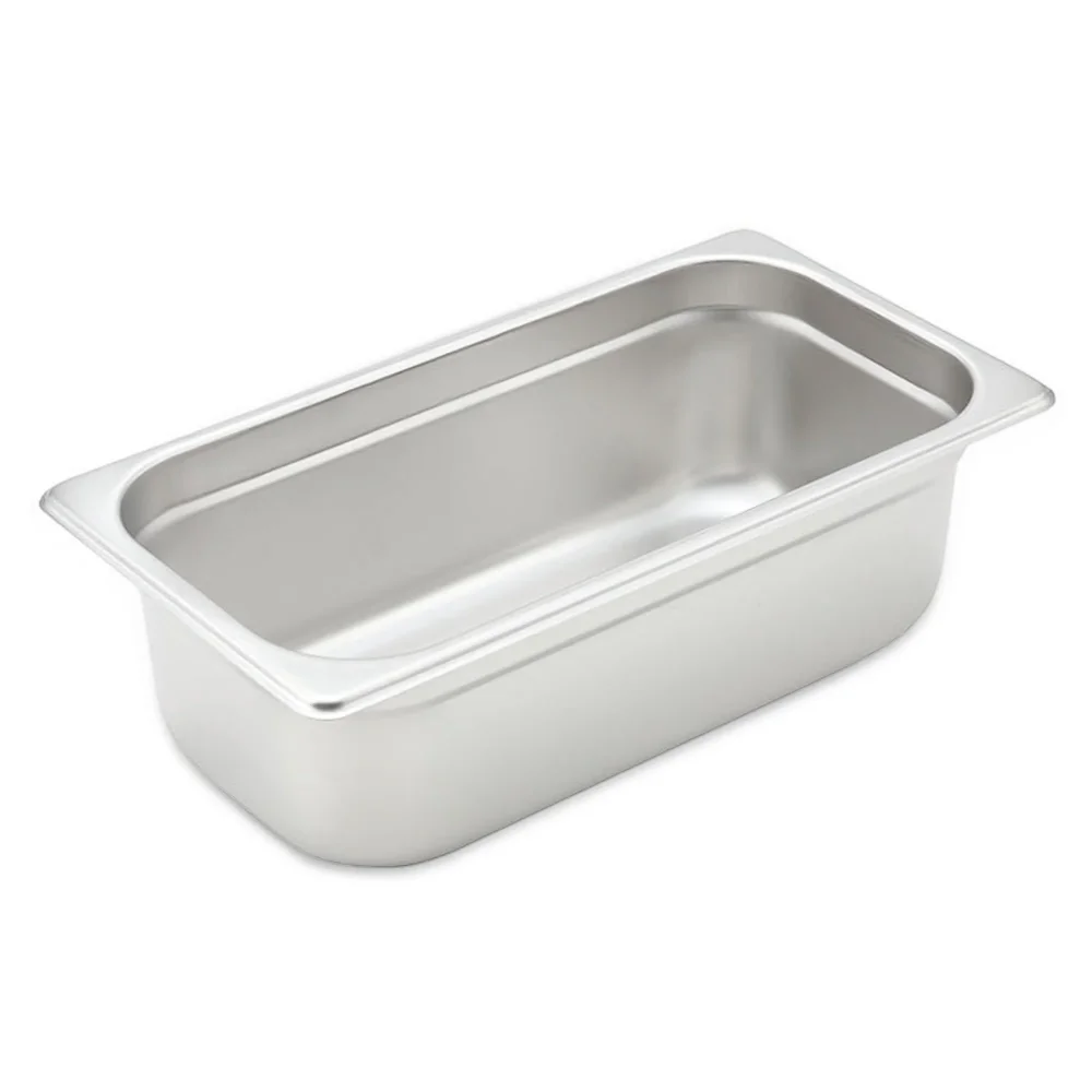 Winco SPJH-304 Anti-jam Steam Pan, 1/3 Size, 4'',  22 Gauge Stainless Steel