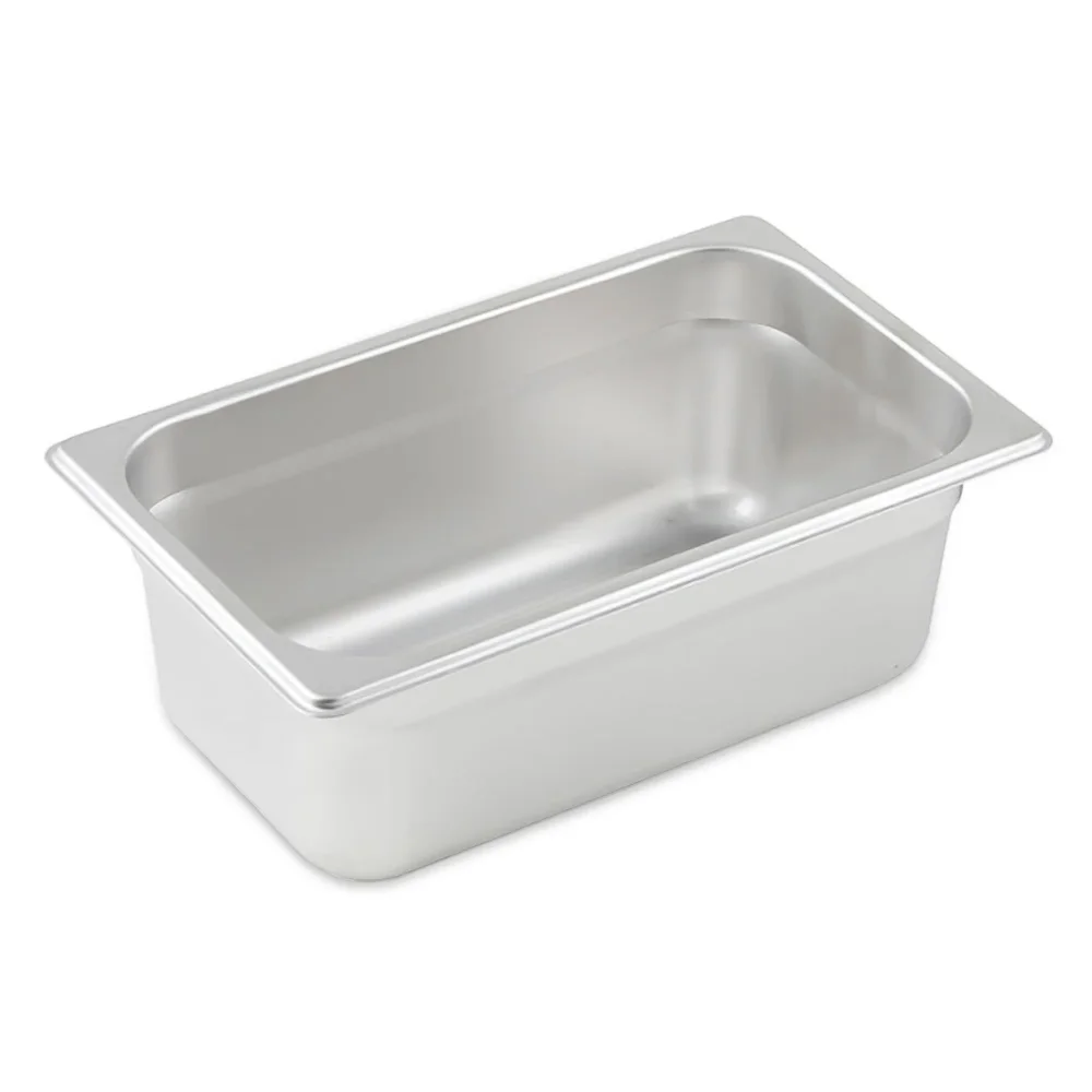 Winco SPJM-404 Anti-jam Steam Pan, 1/4 Size, 4", 24 Ga Stainless Steel