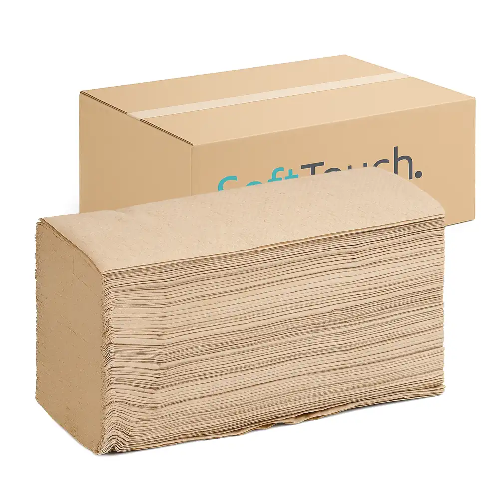 SoftTouch Series Multifold Paper Towel, 9.12 x 9.45 in, Natural Brown, 4000 Sheets/Case