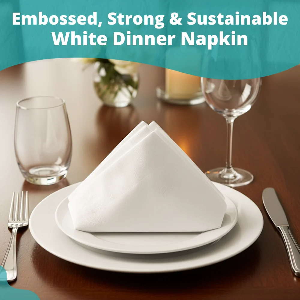 SoftTouch Series 1/8 Fold Dinner Napkin, 14.2 x 16.5 in, 2-Ply, White, 3000/Case