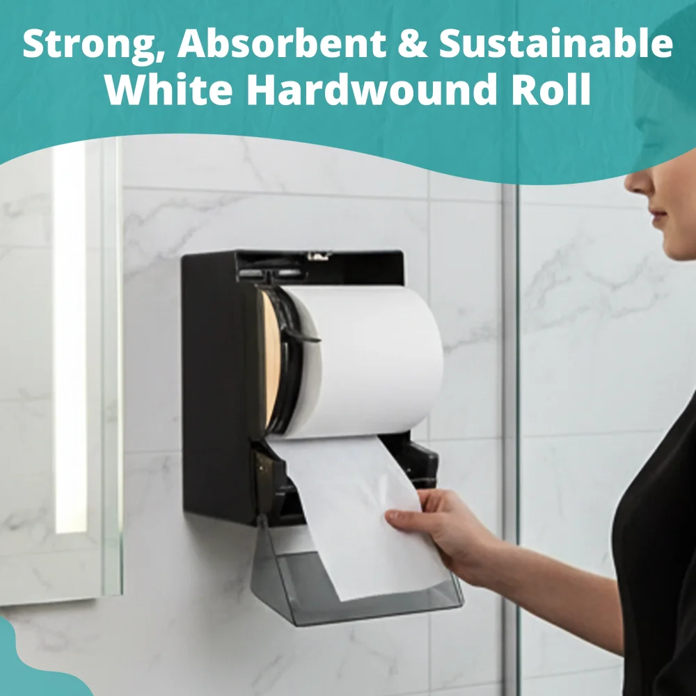 SoftTouch Series Hardwound Paper Towel Roll, 8" x 800', White, 6 Rolls/Case