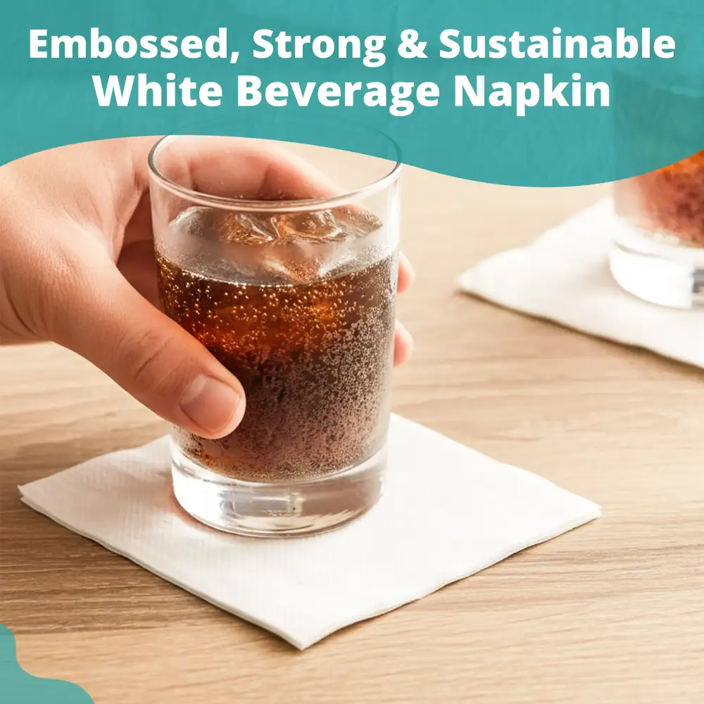 SoftTouch Series White Beverage Napkin, 9 x 9 in, 1-Ply, 4000 Sheets/Case