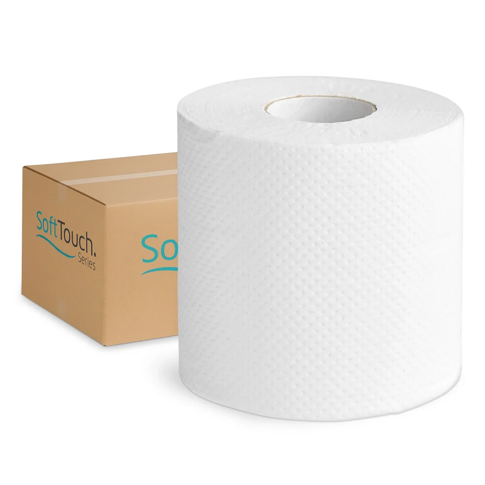 SoftTouch Series Premium Bath Tissue Roll, 4 x 3.5 in, 2-Ply, White, 500 Sheets per Roll, 96 Rolls/Case