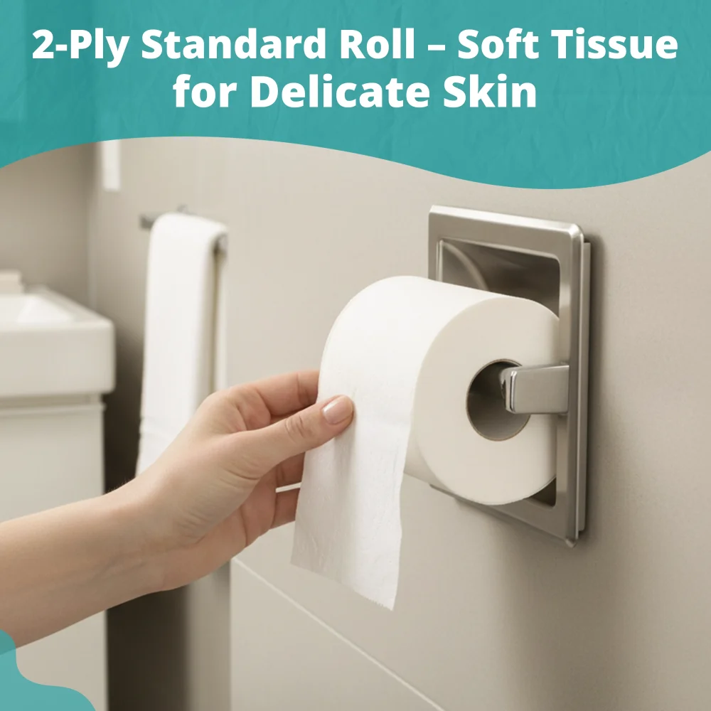 SoftTouch Series Premium Bath Tissue Roll, 4 x 3.5 in, 2-Ply, White, 500 Sheets per Roll, 96 Rolls/Case