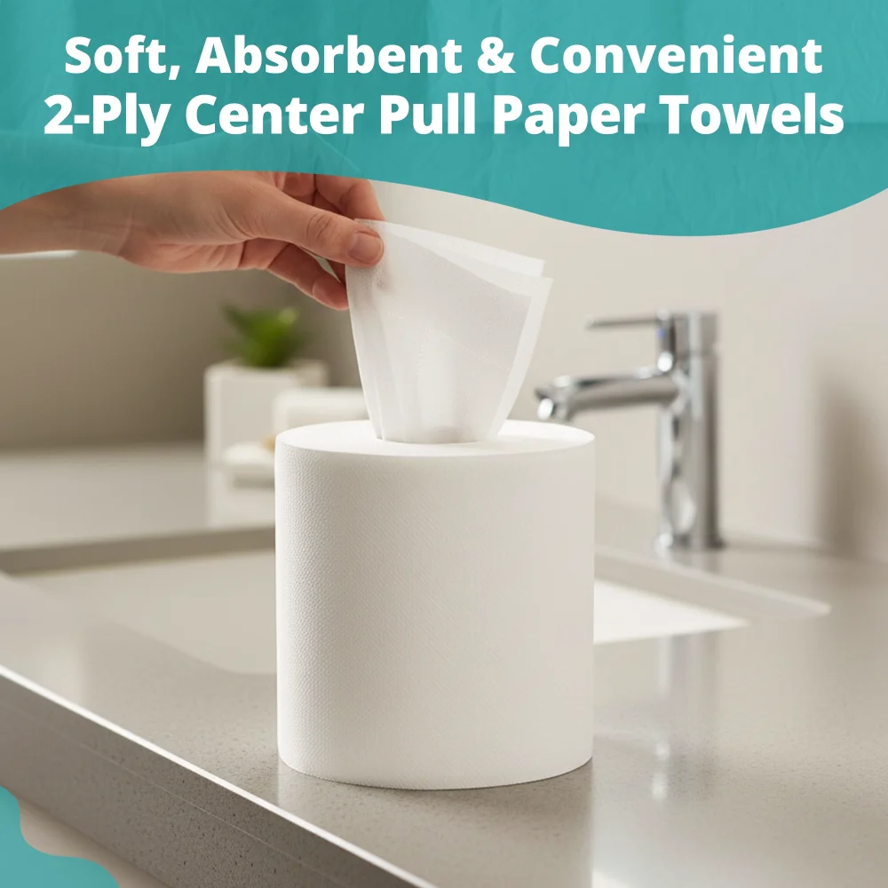 SoftTouch Series Center Pull Paper Towel, 7.6 in x 600 ft, White, 2-Ply, 3600 Sheets/Case