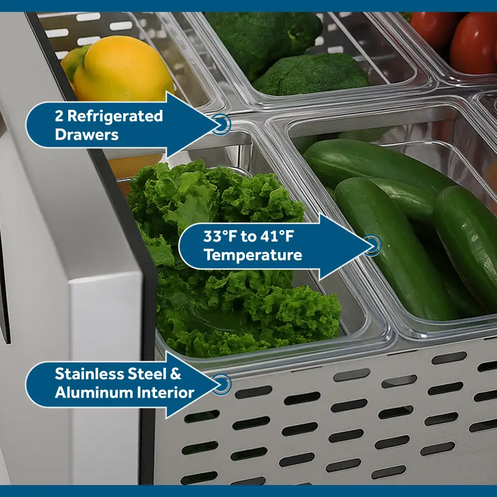 True TFP-32-12M-D-2 32" Mega Top Sandwich/Salad Prep Table, Holds 12 Pans, 7 Year Warranty