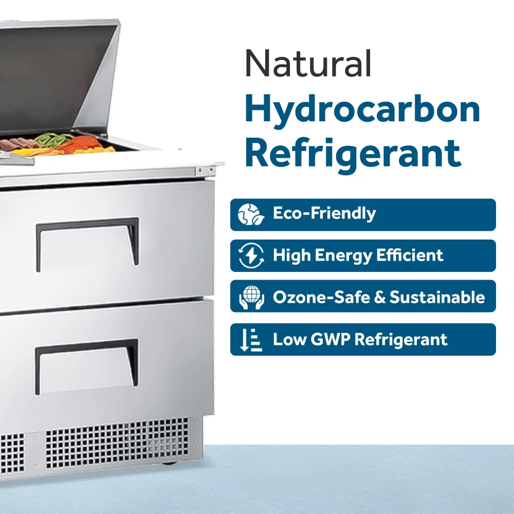 True TFP-32-12M-D-2 32" Mega Top Sandwich/Salad Prep Table, Holds 12 Pans, 7 Year Warranty