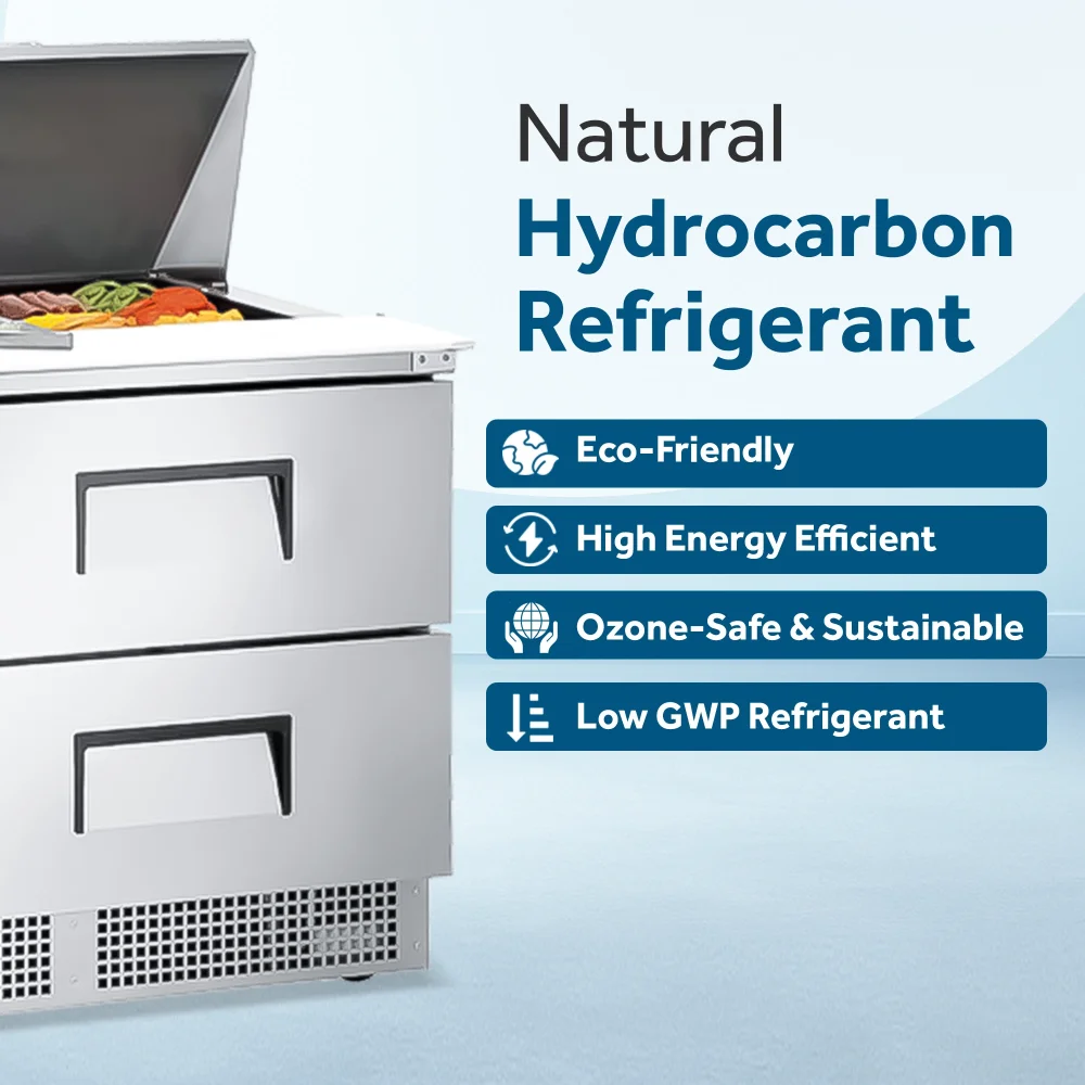 True TFP-72-30M-D-6 72" Mega Top Sandwich/Salad Prep Table, Holds 30 Pans, 7 Year Warranty