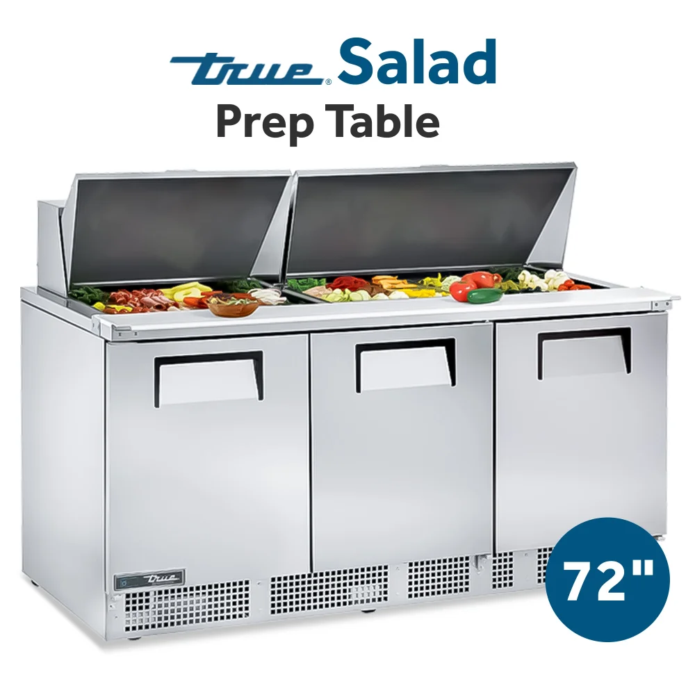True TFP-72-30M 72" Mega Top Sandwich/Salad Prep Table, Holds 30 Pans, 7 Year Warranty
