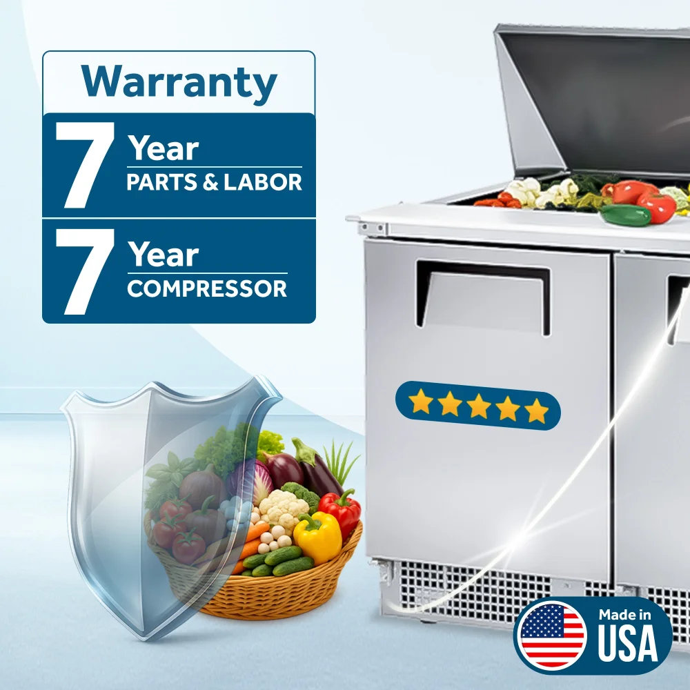 True TFP-72-30M 72" Mega Top Sandwich/Salad Prep Table, Holds 30 Pans, 7 Year Warranty