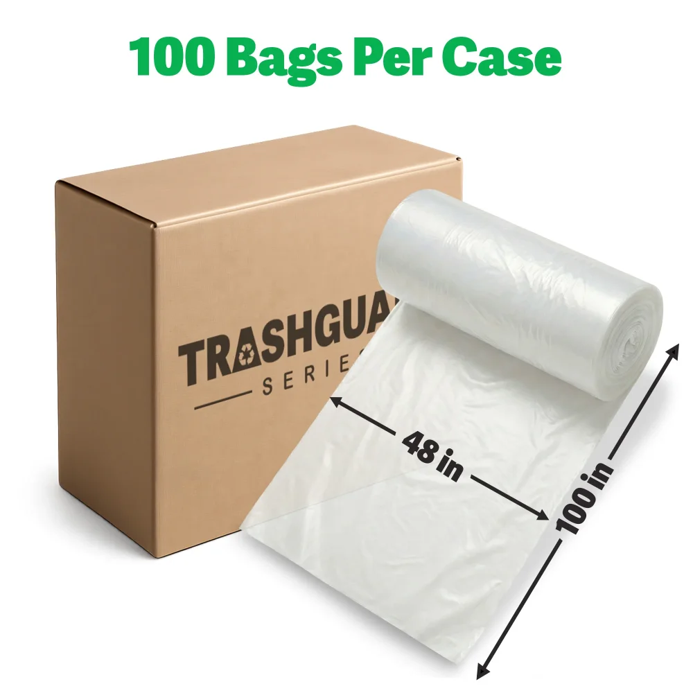 TrashGuard Series Low-Density Strong Gusset Trash Bag / Can Liner, 100 Bags/Case