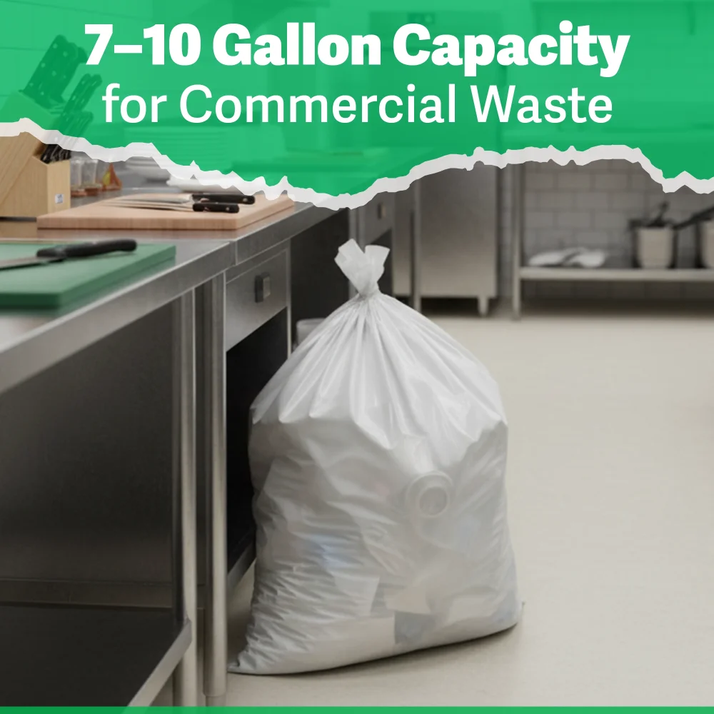 TrashGuard Series 7-10 Gallon 24" x 24" High-Density Perforated Clear Trash Bag / Can Liner, 1000/Case