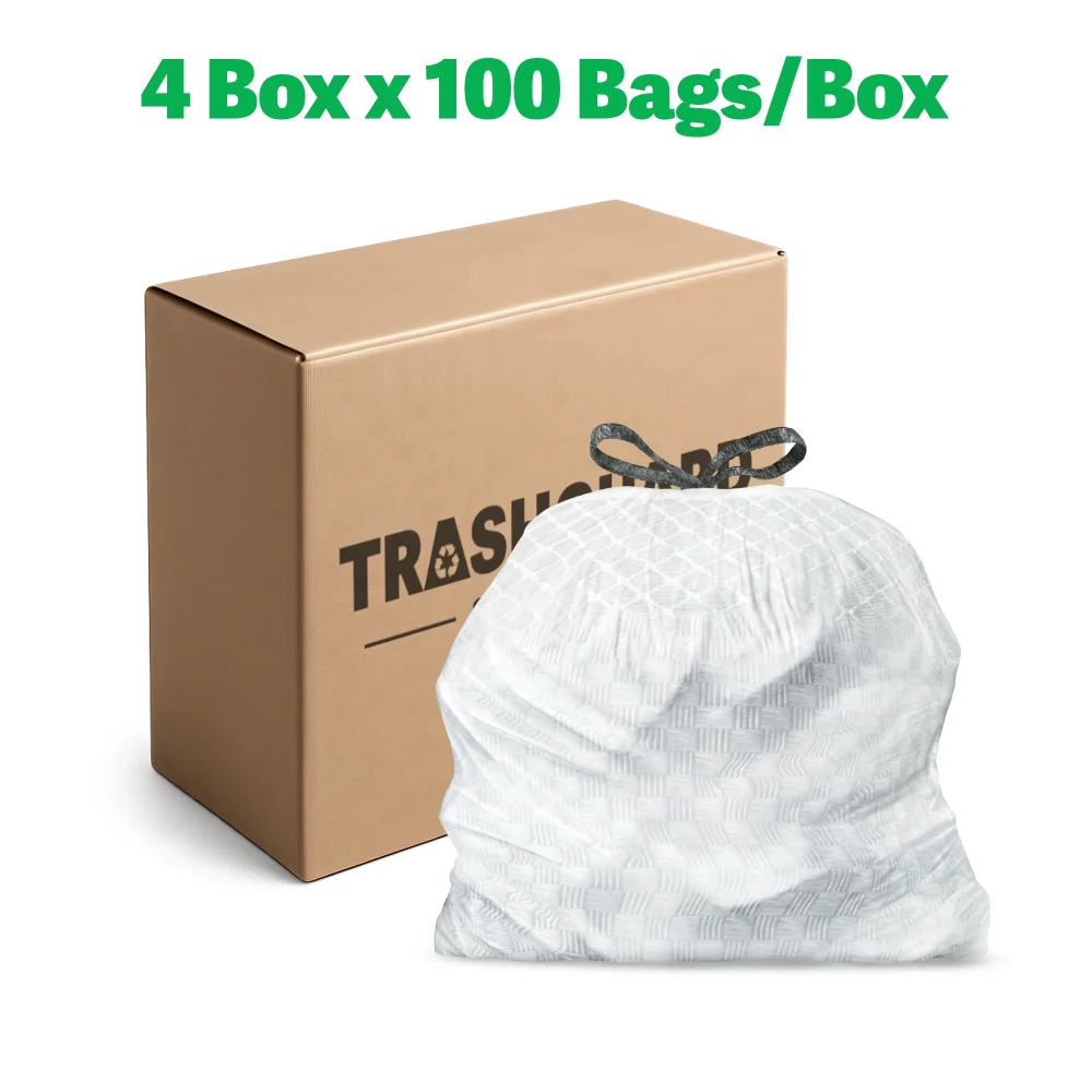 TrashGuard Series 13 Gallon Grey Low-Density Drawstring Trash Bag / Can Liner, 400 Bags/Case