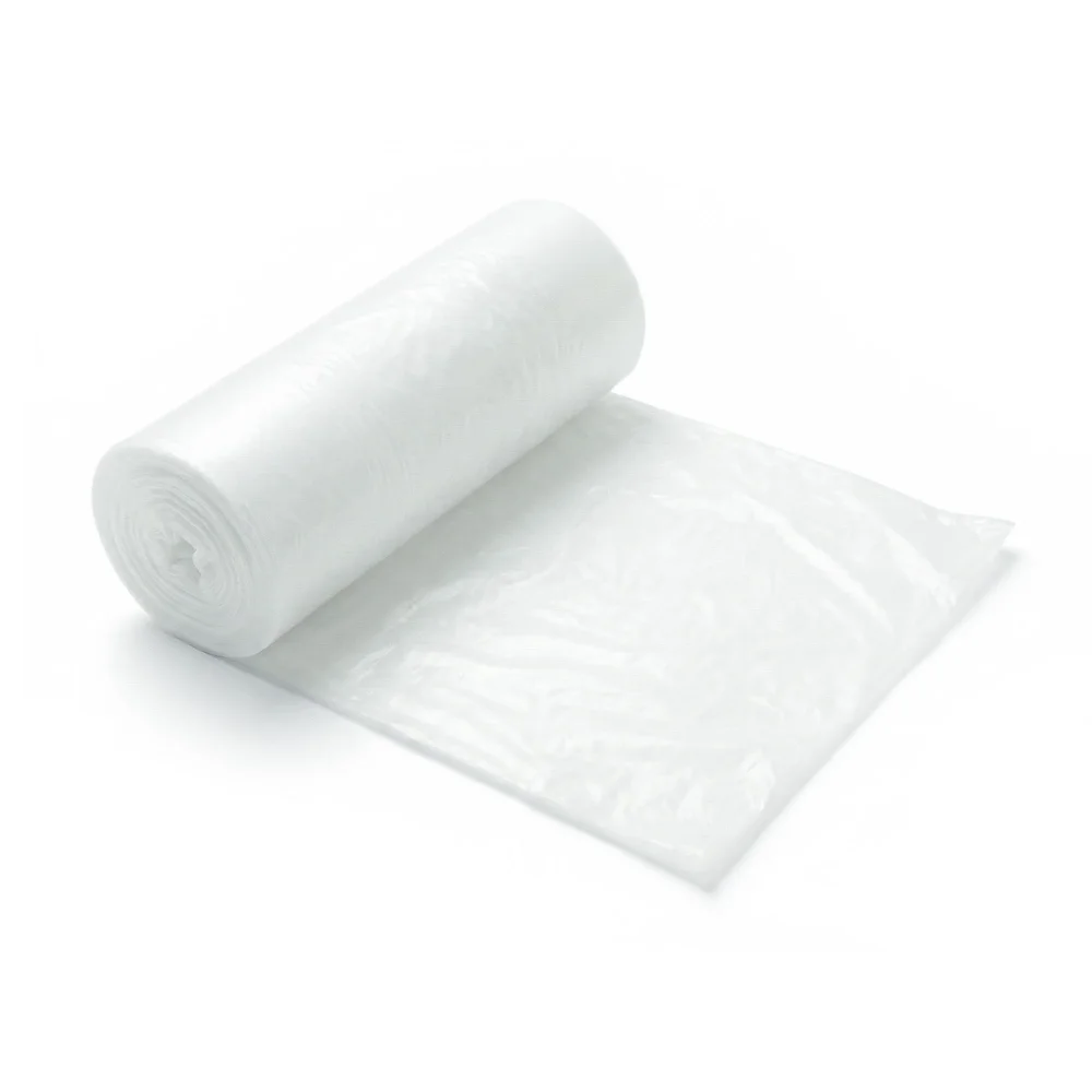TrashGuard Series 14 Micron 40" x 48" High-Density Natural Trash Bag / Can Liner, 250 Bags/Case