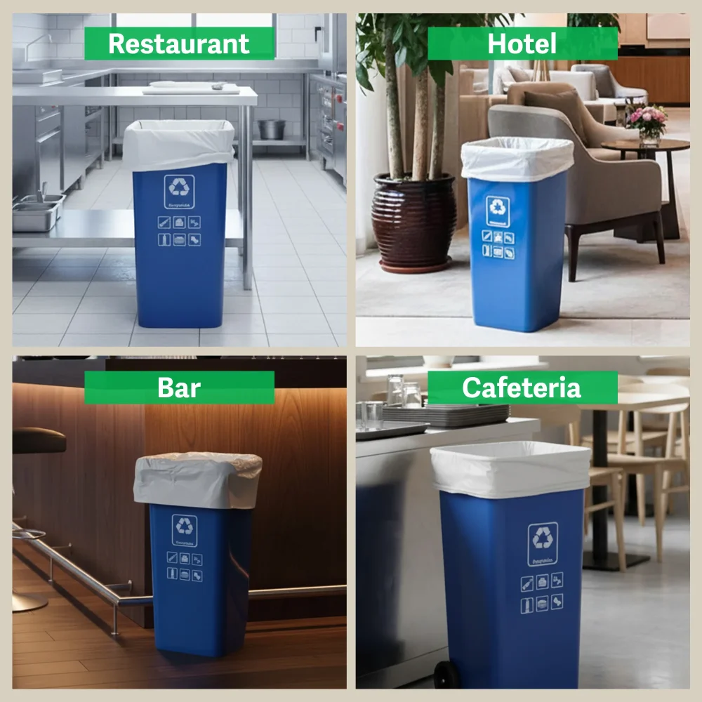 TrashGuard Series 14 Micron 40" x 48" High-Density Natural Trash Bag / Can Liner, 250 Bags/Case