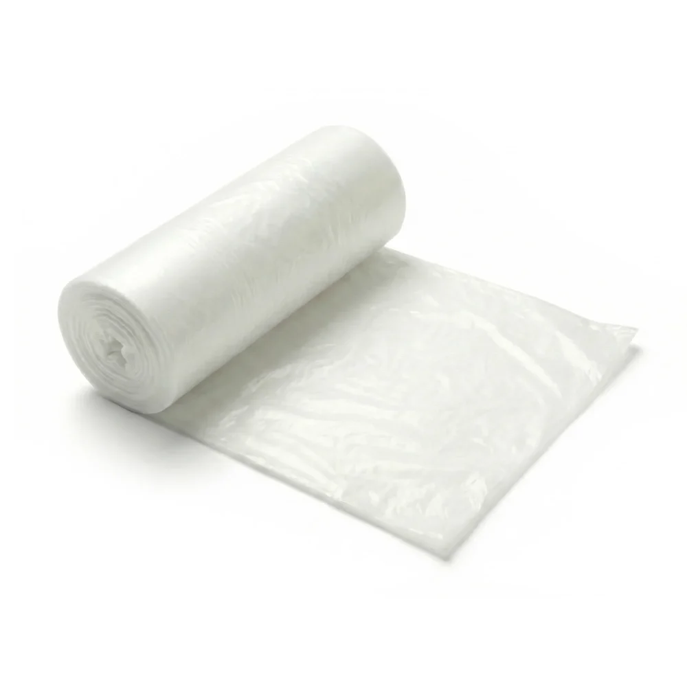 TrashGuard Series 0.50 MIL 24" x 32" Low-Density White Heavy Trash Bag / Can Liner, 500 Bags/Case