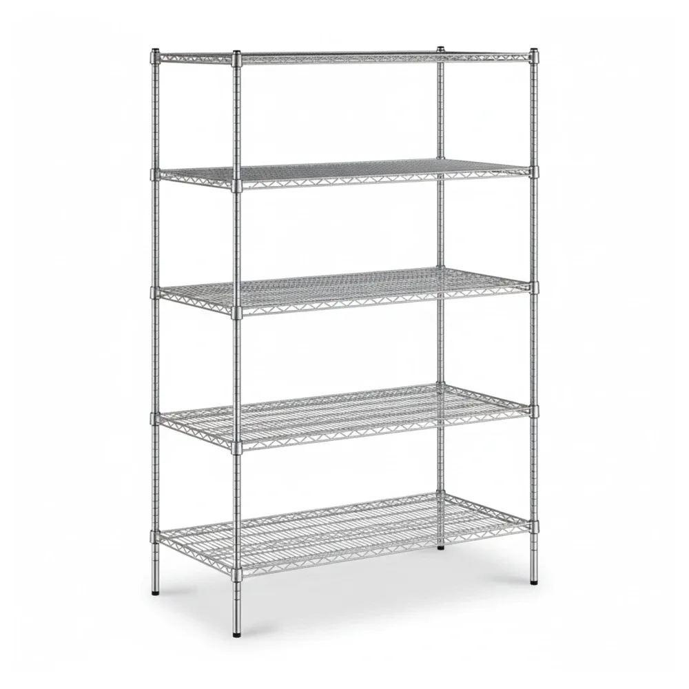 ChefPro Series 24" x 48" Chrome Wire 5-Shelf Kit with 74" Posts, 3000 Lbs Capacity