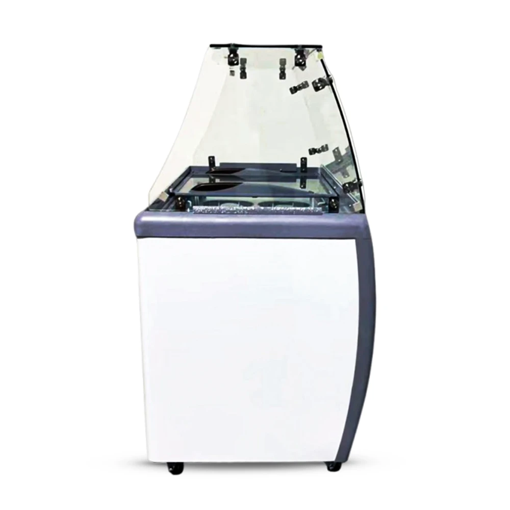 ChillCore Series 49" Dipping Cabinet With Flat Glass Sneeze Guard