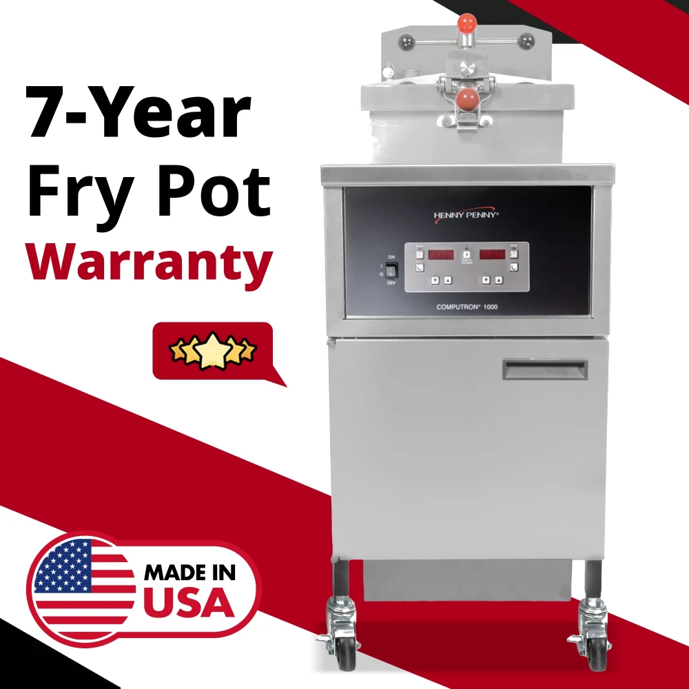 Henny Penny PFE500.01 20" 4-Head Electric Pressure Fryer, 48 lb Vat, Computron 1000 Controls, 208V, 3 Phase
