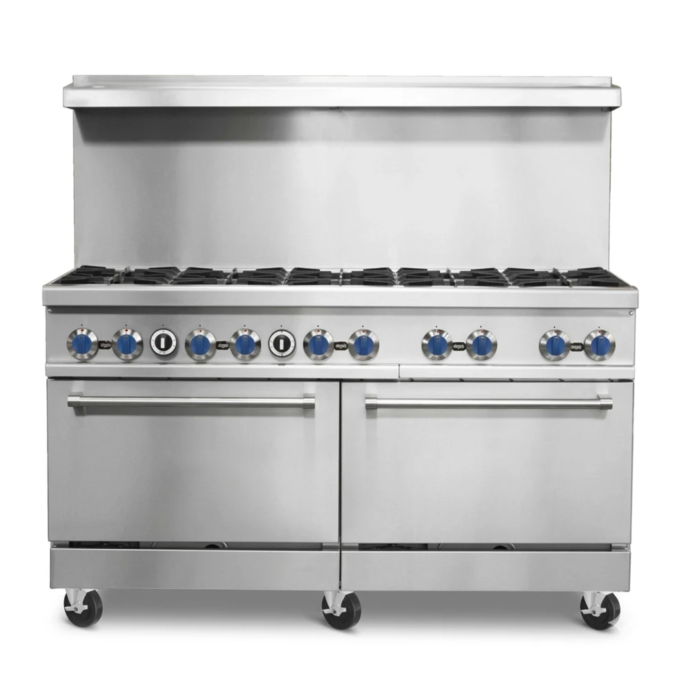 ChefPro Series 60" Commercial Gas Range with 2 Standard Oven, 10 Burner, 366,000 BTU
