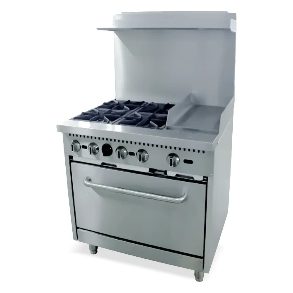 Serv-Ware SGR-4B-12G 36" 4-Burner Range w/ 12" Griddle
