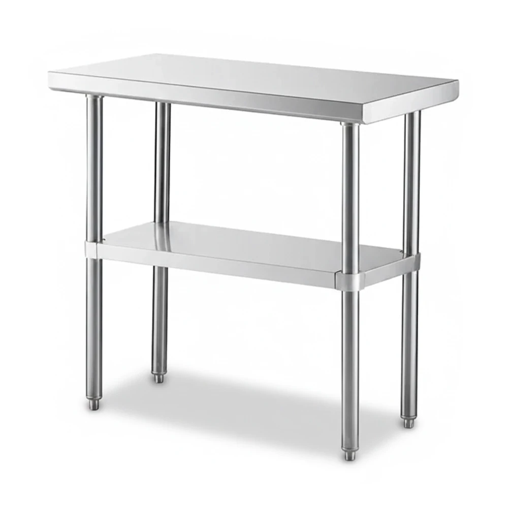 18" x 30" 16-Gauge Commercial Work Table with Undershelf, 304 Stainless Steel