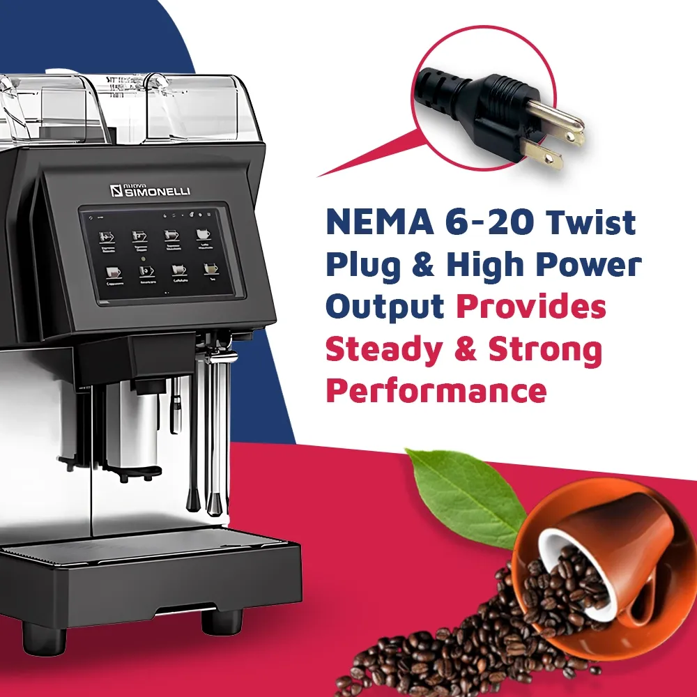 Nuova Simonelli touchscreen super-automatic espresso machine with built-in grinder and milk frother in compact stainless steel for easy operation.