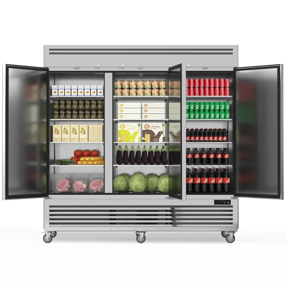 ChillCore Series 82" Reach-In Refrigerator, 3 Sections, Stainless Steel, 1 Year Warranty