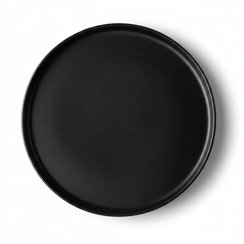 ServeCraft Series 8" Ceramic Plate, Matte Black, Dishwasher Safe