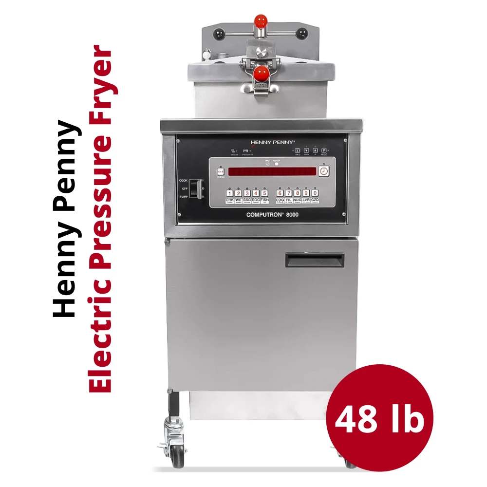 Henny Penny PFE500.07 20" 4-Head Electric Pressure Fryer, 48 lb Vat, Computron 8000 Controls, 208V, 3 Phase