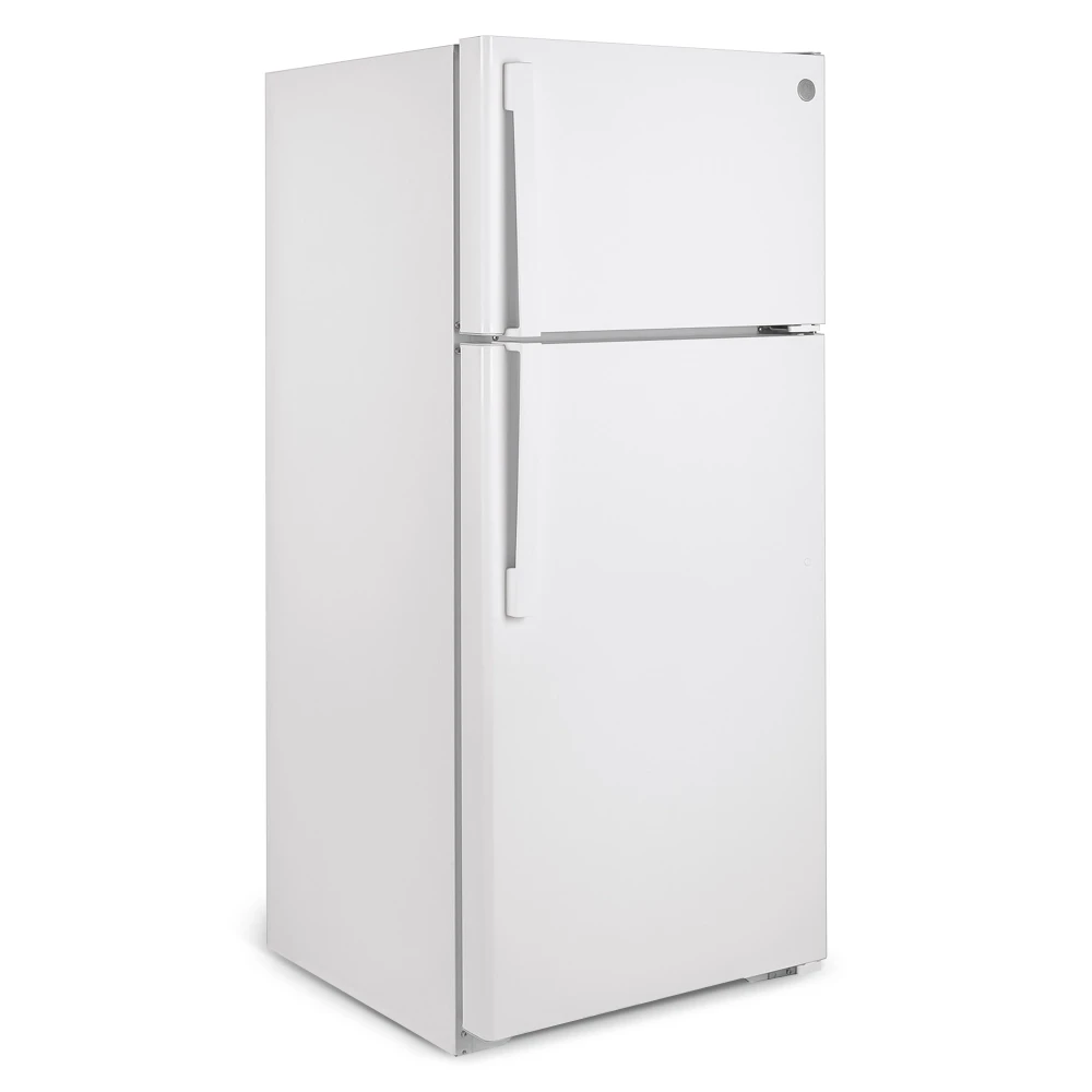 GE GTE17DTNRWW 28" Top Freezer Refrigerator, 16.6 Cu. Ft., White