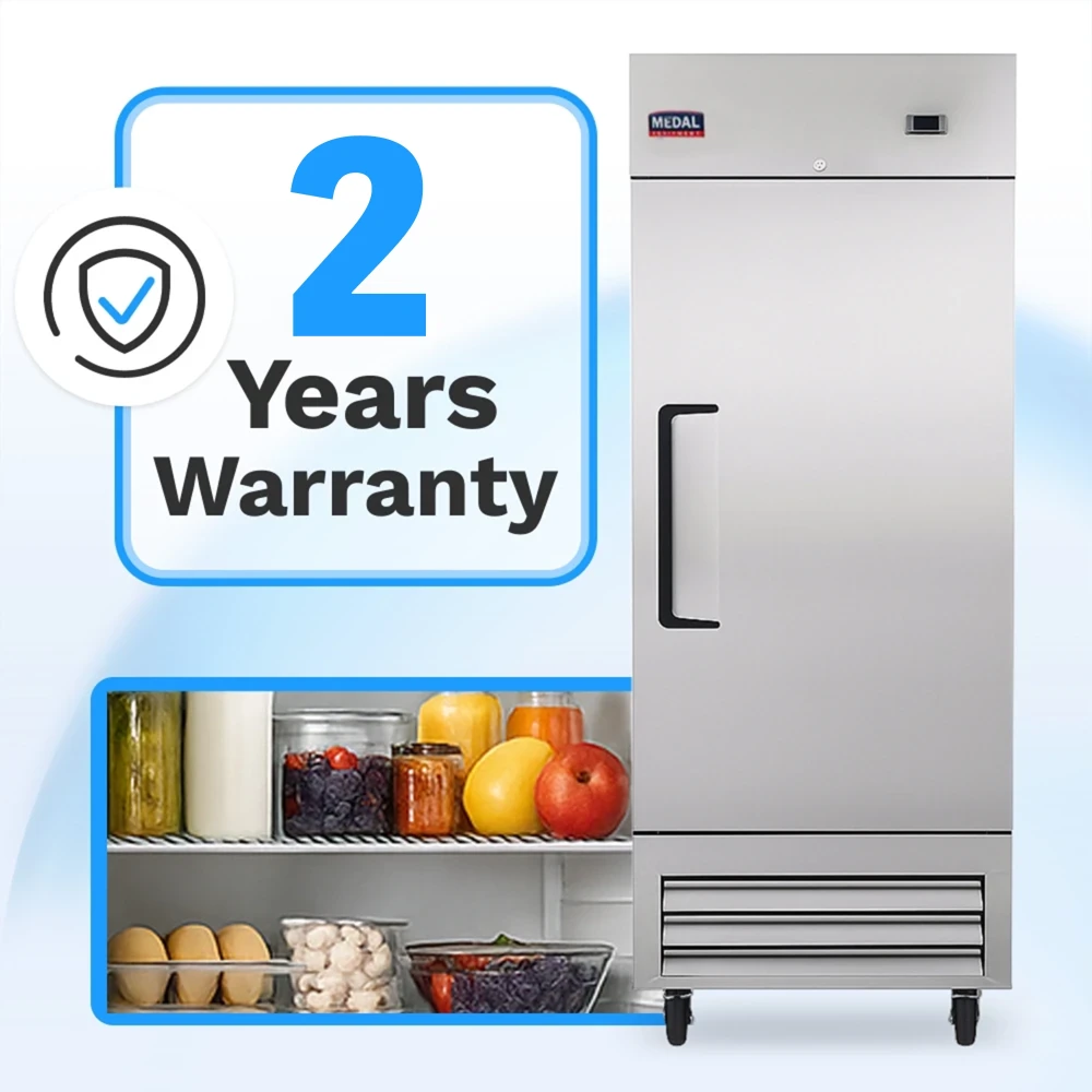 Medal Equipment 27" Reach-In Refrigerator, 1 Door, 23 cu. ft., Stainless Steel, Commercial, 2 Year Warranty