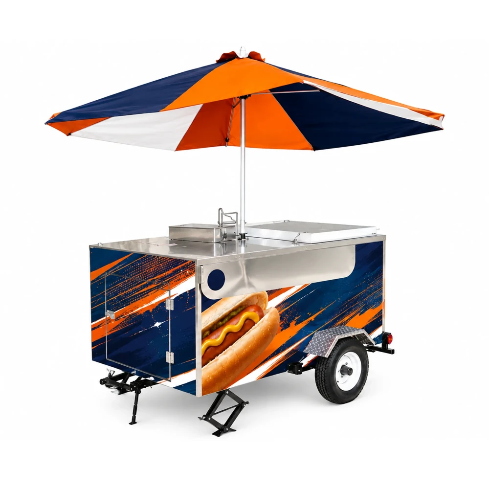 Frost Italian Ice Cart / Frozen Dessert Cart, 7 Cu Ft Freezer, 10 Gal Water, 3000W Inverter