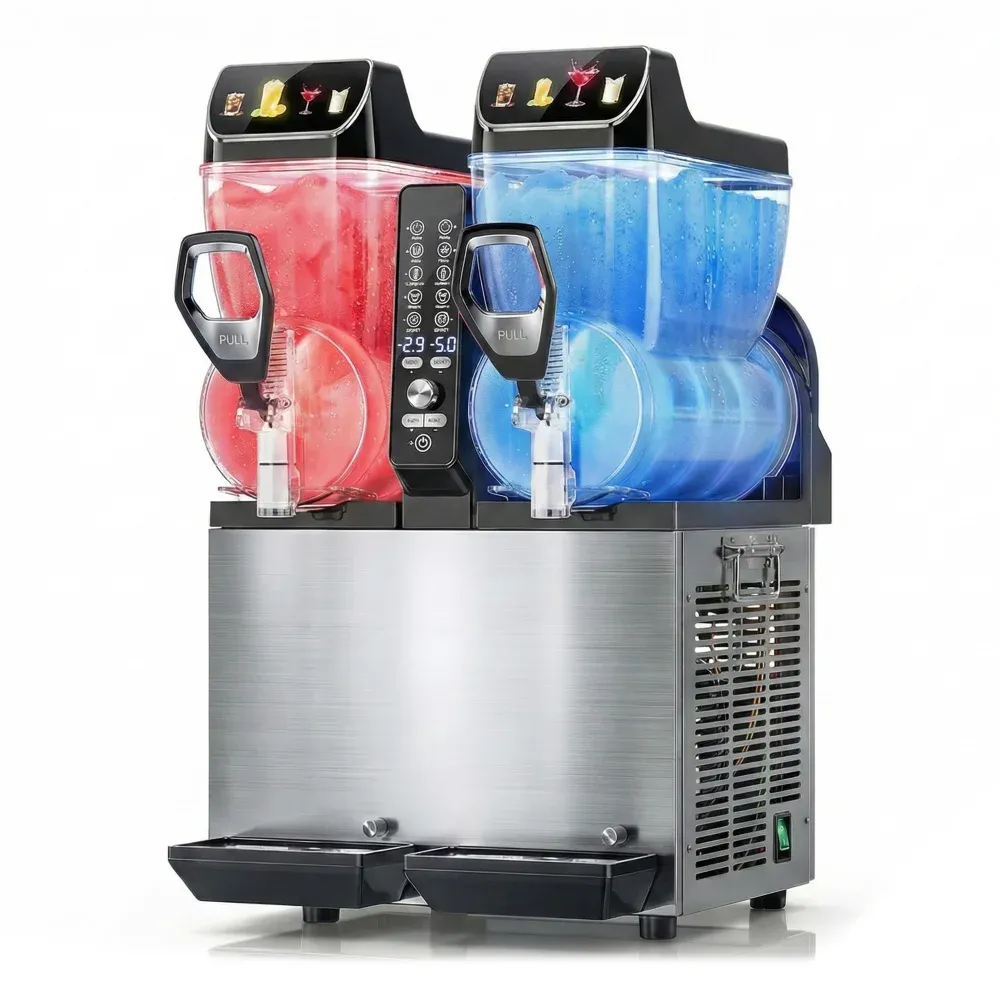 ChefPro Series 30L Double Tank Commercial Slushy Machine, 15 x 2 Tanks
