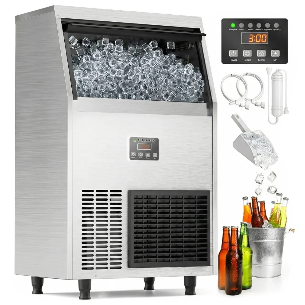 ChillCore Series 20'' Commercial Undercounter Ice Machine with 50 lb Bin, 200 lb/day