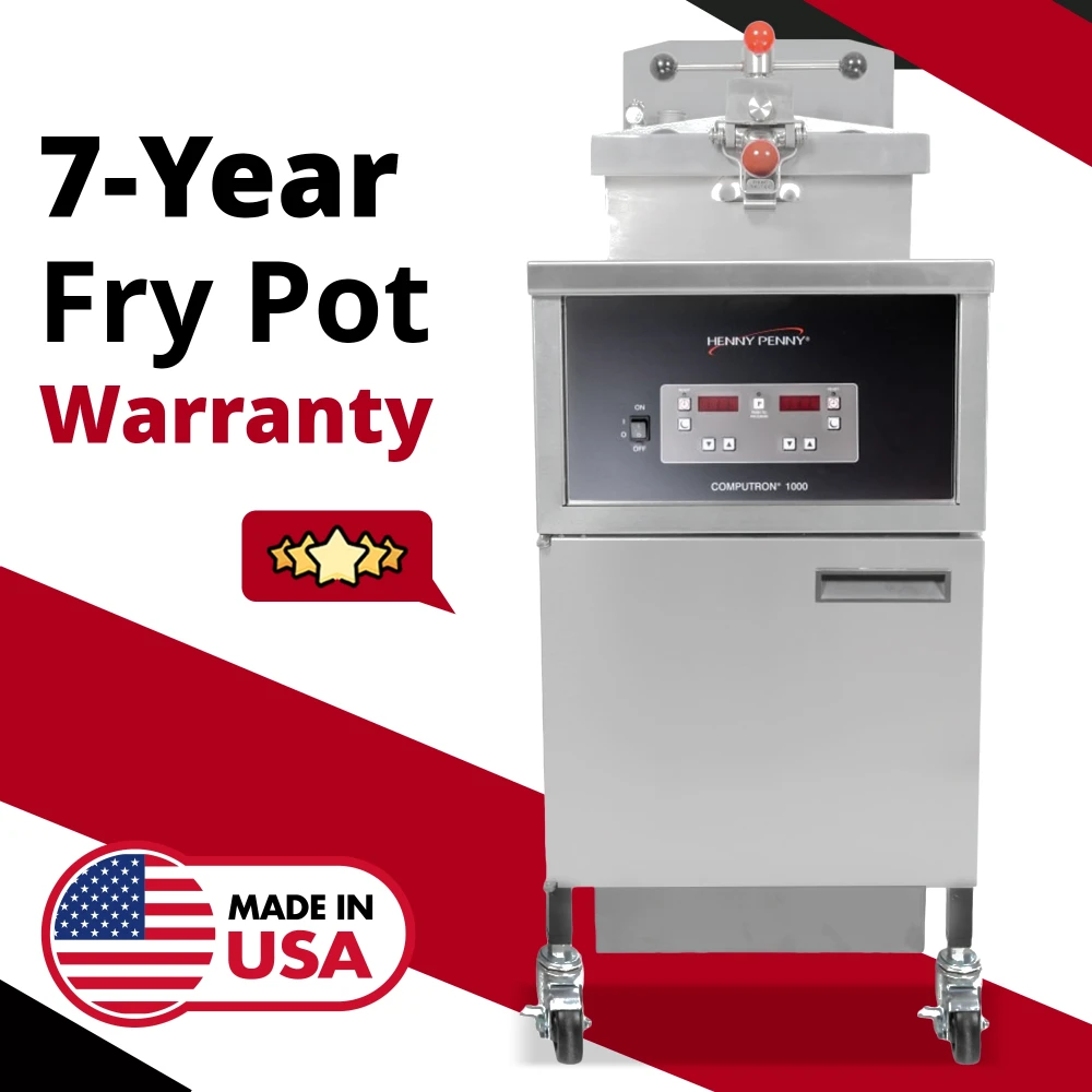 Henny Penny PFE500.01 20" 4-Head Electric Pressure Fryer, 48 lb Vat, Computron 1000 Controls, 208V, 1 Phase