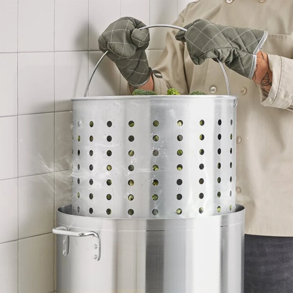 ServeCraft Series Aluminum Stock Pot Steamer Basket, 80 Qt.