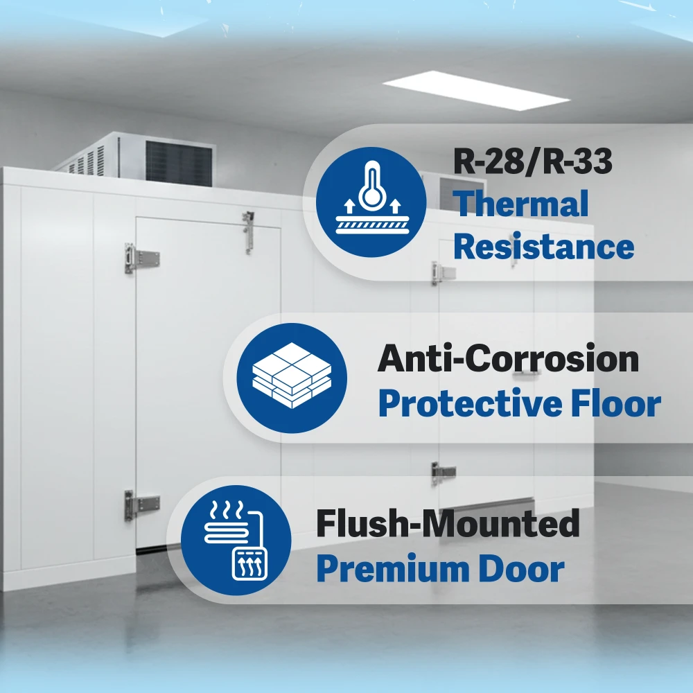 PolarBox Series 10' x 17' Walk-In Cooler & Freezer Combo with Floor & Top Mounted Refrigeration