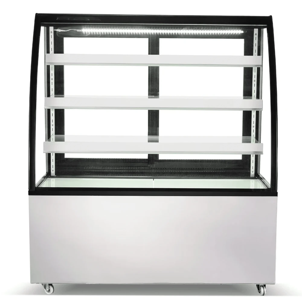 ProKitchen Series 48" Curved Glass Refrigerated Bakery Display Case, High Volume, Stainless Steel, 110-120V