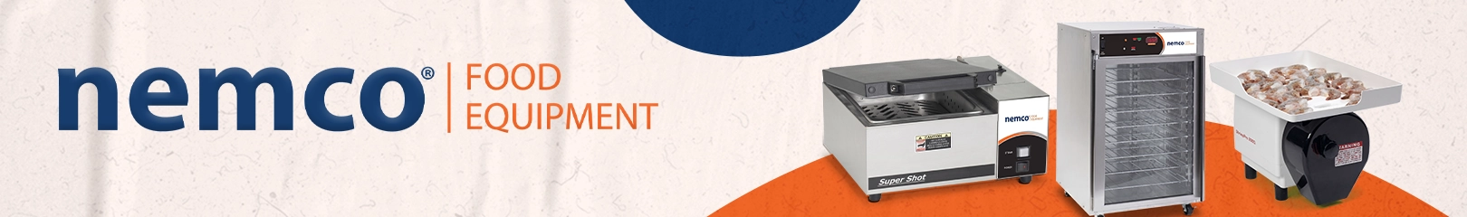 Nemco commercial food equipment including food warmers, heated holding cabinets, and countertop display units for restaurants, bakeries, and foodservice operations.