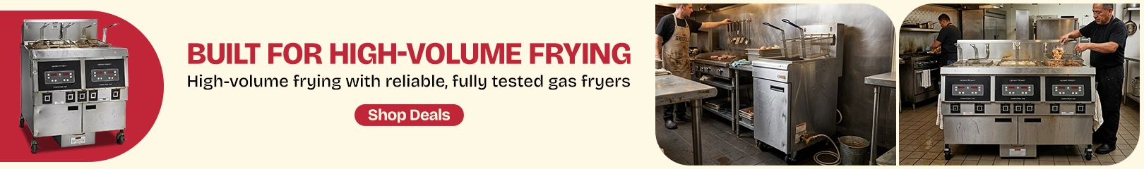 Commercial gas fryers for high volume restaurant frying reliable heavy duty deep fryer equipment shop deals banner
