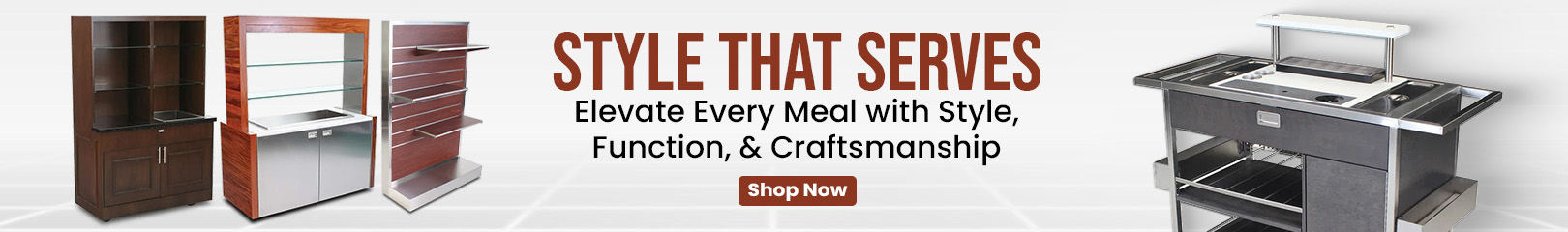 Commercial steam tables for holding and serving hot foods at safe temperatures
