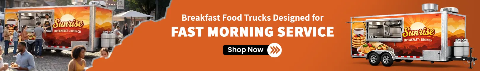 Breakfast food trucks designed for fast morning service with fully equipped mobile kitchens for breakfast and brunch
