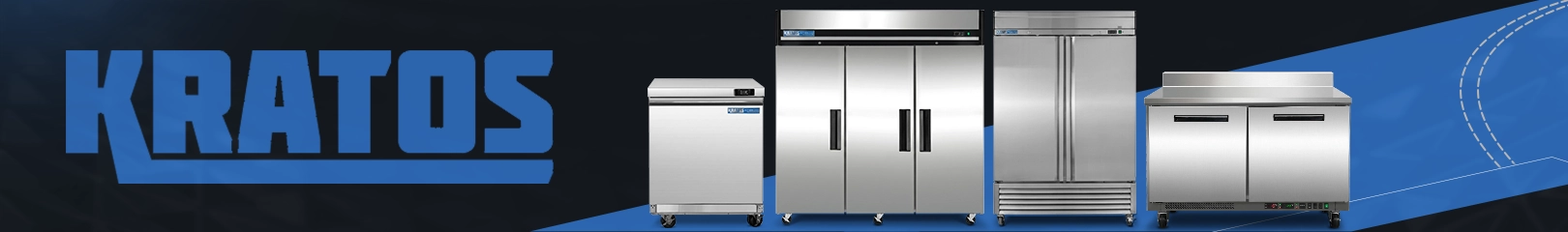 Kratos commercial refrigeration equipment including undercounter refrigerators, reach-in refrigerators, and refrigerated worktop refrigerators.