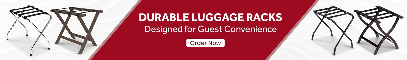 Durable luggage racks designed for guest convenience in hotel and hospitality guest rooms