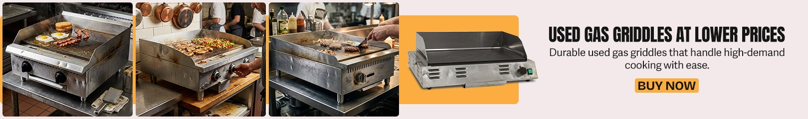 Used gas griddles for commercial kitchens, durable flat top grill for restaurant cooking with buy now offer