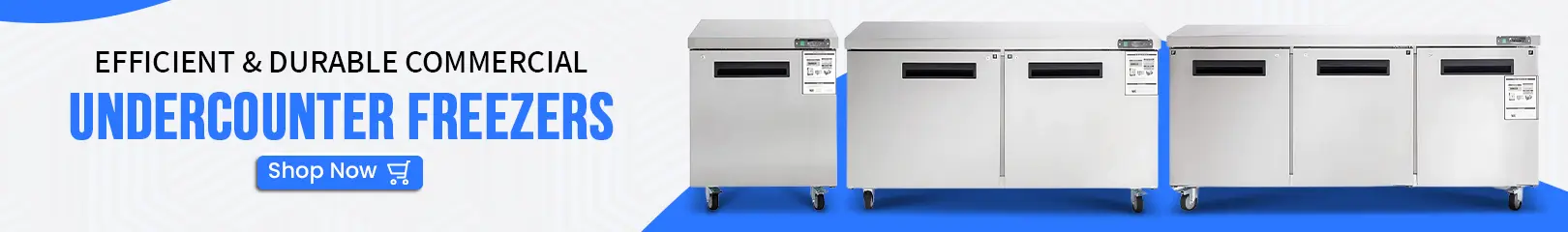 Commercial undercounter freezers with stainless steel construction, compact design, and energy-efficient performance for restaurant and foodservice kitchens